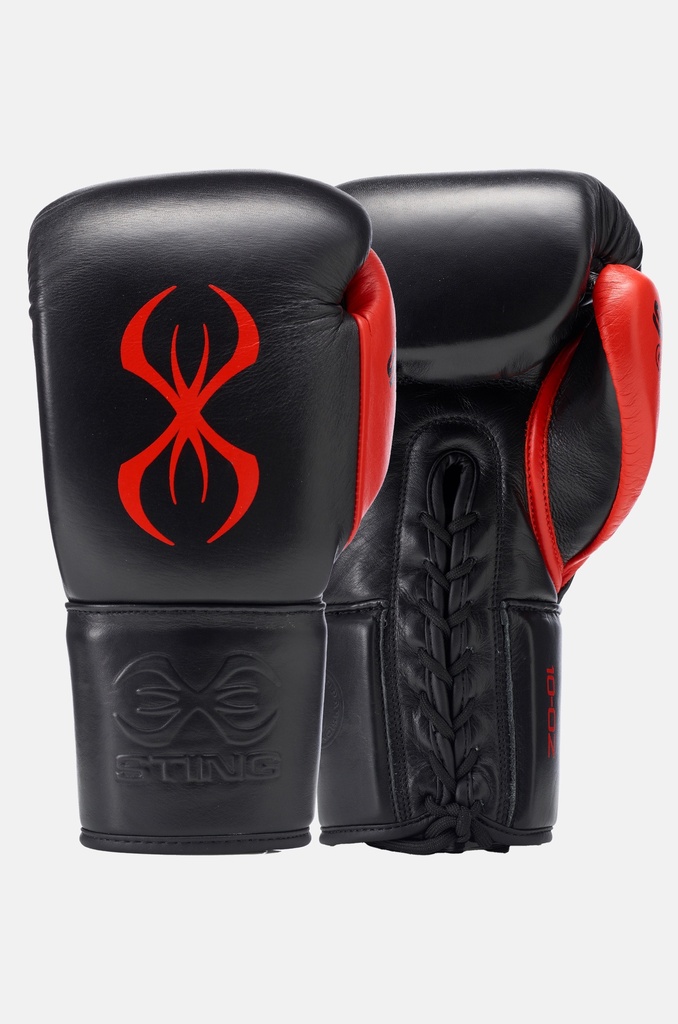 Evolution Lace Up Boxing Gloves Black/Red